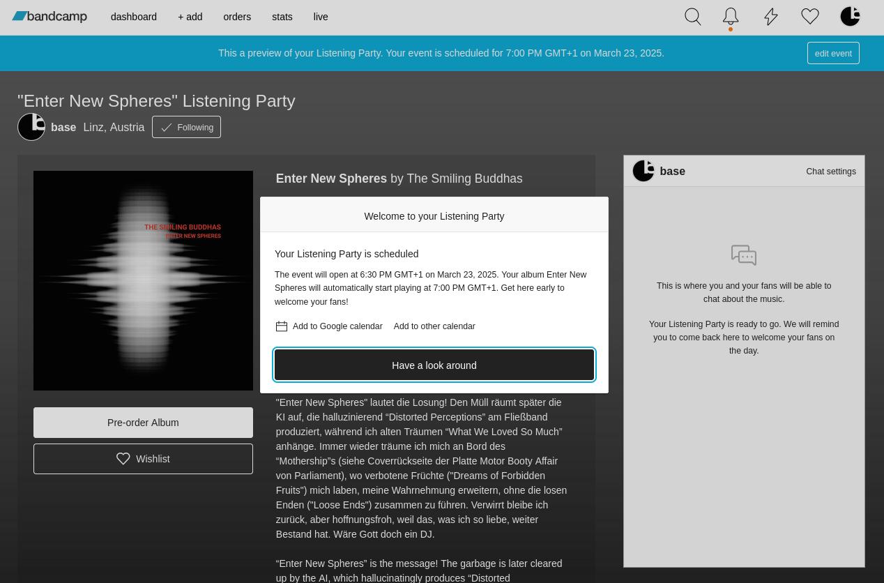 Bandcamp Listening Party at March 23rd